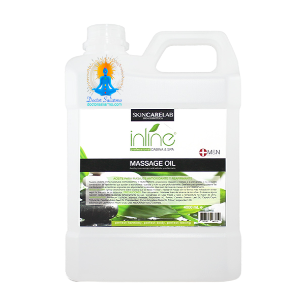 Aceite para masajes Inline una solución oleosa con activos naturales, efecto antioxidante, nutritivo, hidratante y relajante.