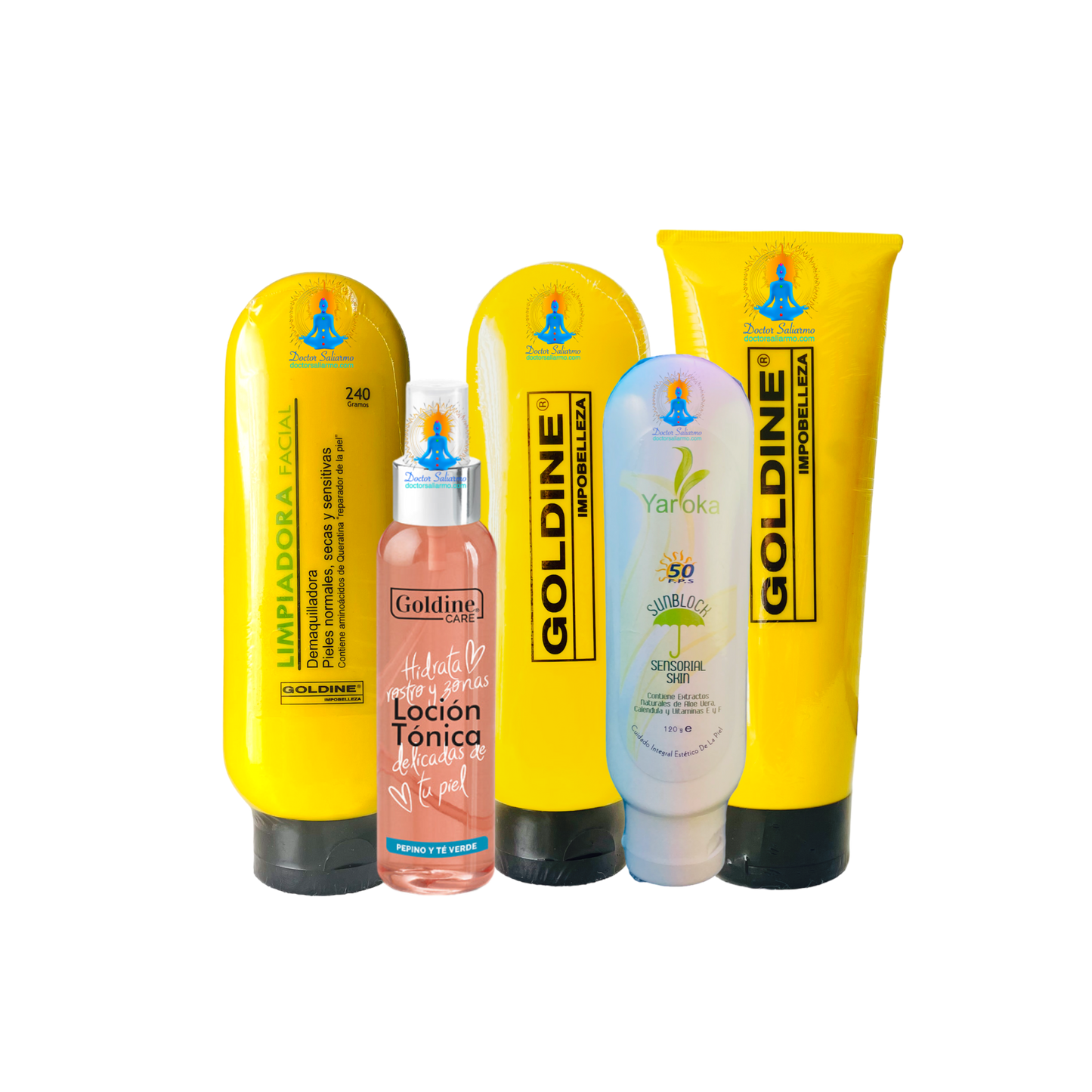 Kit rejuvenecer Goldine® para piel seca, madura y/o delicada proporcionas nutrientes y estimulas la conservación de los tejidos reparando, suavizando y atenuando visiblemente las líneas de expresión.