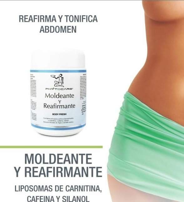 El Gel moldeante y reafirmante Phytocare es un gel hipotermico para tonificación corporal localizada. Contiene principios activos liposomados: Carnitina, Silanol, Cafeína, que moldean y tonifican el cuerpo, mejorando ostensiblemente el aspecto estético de la piel en donde se observaba flacidez.