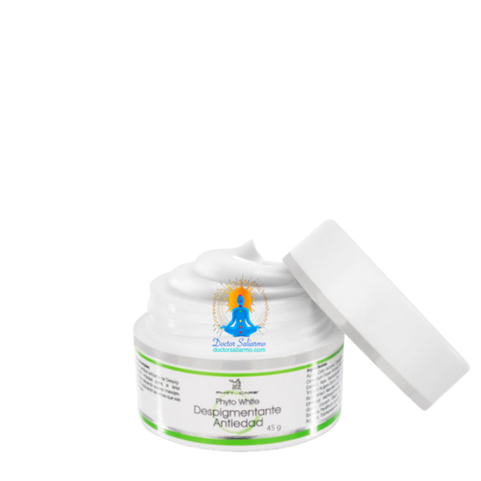 Crema Despigmentante Antiedad Photo White corrige signos de envejecimiento prematuro como hiperpigmentación cutánea. Su uso frecuente dinamiza la renovación celular y como resultado la piel luce un tono unificado, luminoso e hidratado, a la vez que previene la aparición de manchas nuevas