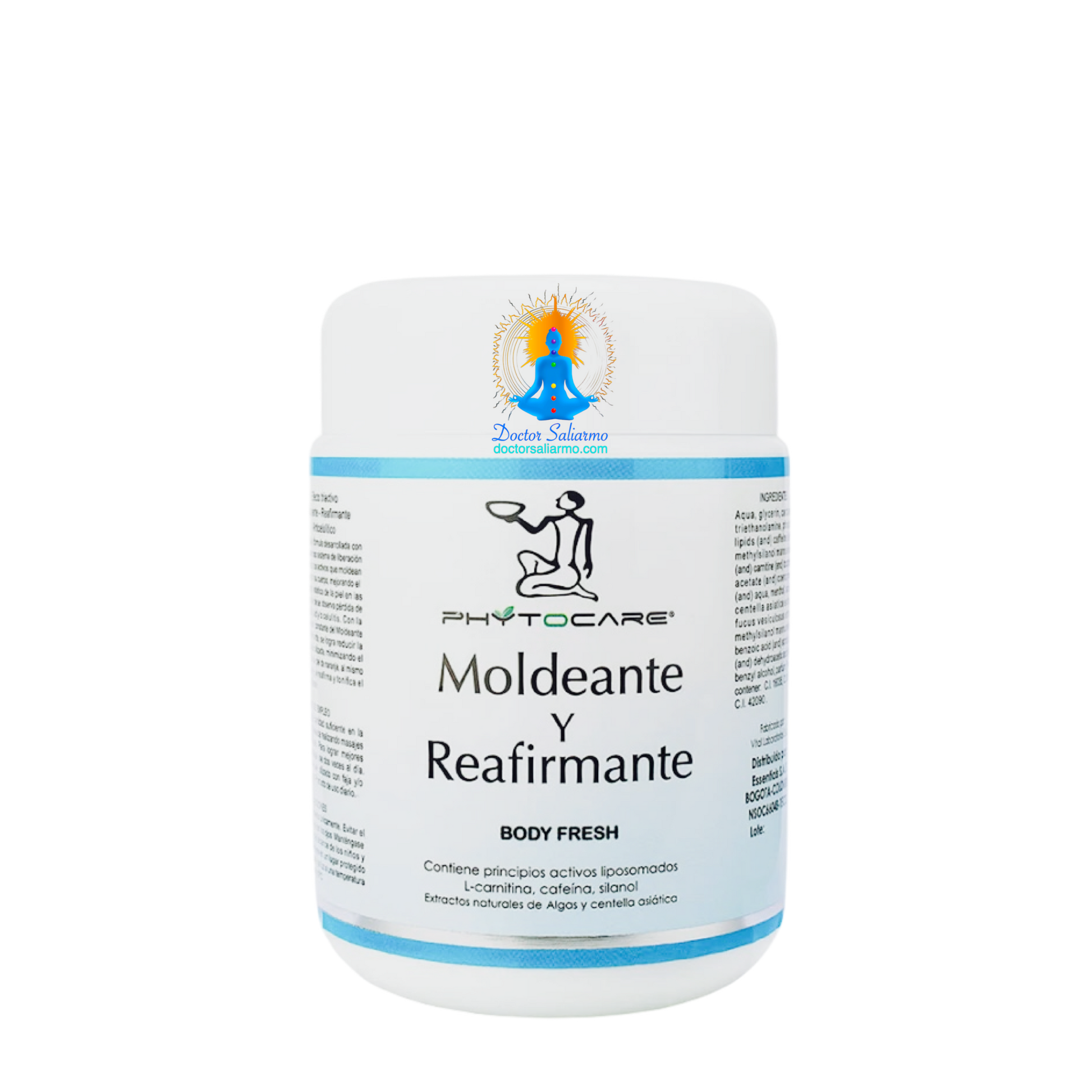 El Gel moldeante y reafirmante Phytocare es un gel hipotermico para tonificación corporal localizada. Contiene principios activos liposomados: Carnitina, Silanol, Cafeína, que moldean y tonifican el cuerpo, mejorando ostensiblemente el aspecto estético de la piel en donde se observaba flacidez